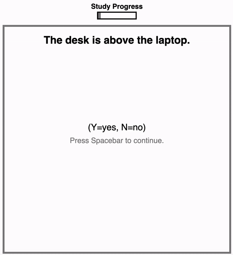 Looping animation of several experimental trials for the visual recognition task